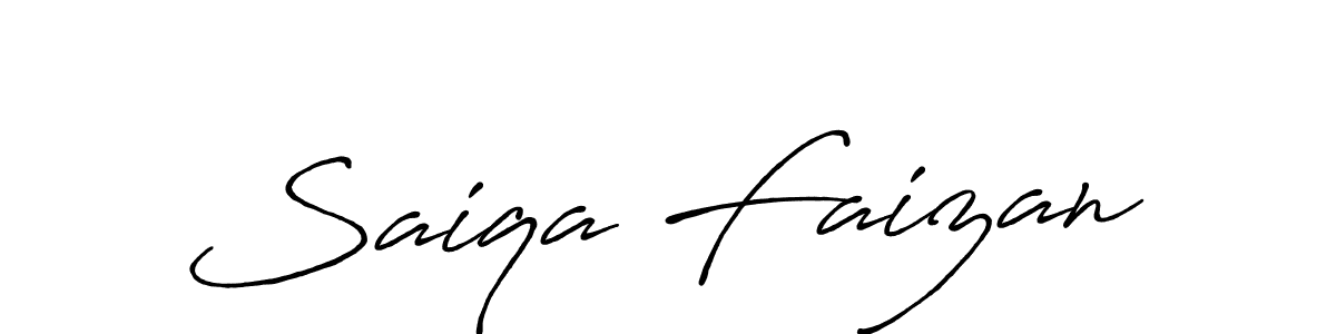 Make a beautiful signature design for name Saiqa Faizan. With this signature (Antro_Vectra_Bolder) style, you can create a handwritten signature for free. Saiqa Faizan signature style 7 images and pictures png