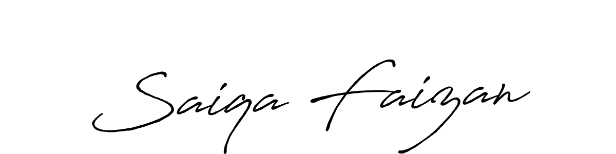 Make a beautiful signature design for name Saiqa Faizan. With this signature (Antro_Vectra_Bolder) style, you can create a handwritten signature for free. Saiqa Faizan signature style 7 images and pictures png