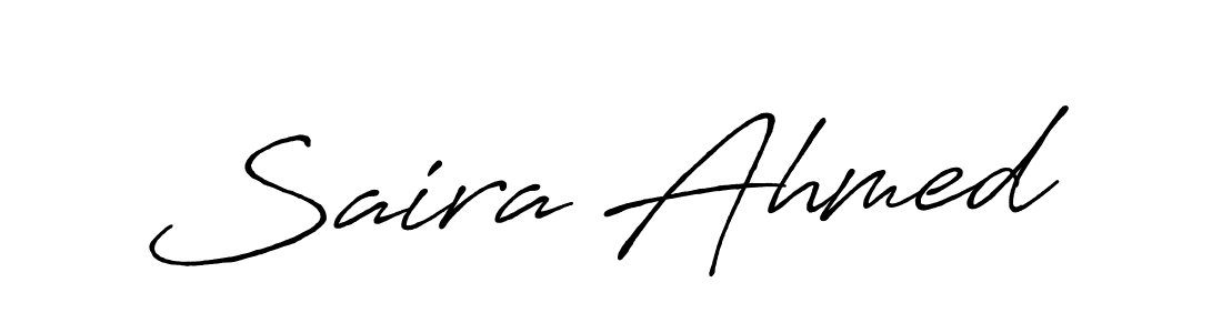 Saira Ahmed stylish signature style. Best Handwritten Sign (Antro_Vectra_Bolder) for my name. Handwritten Signature Collection Ideas for my name Saira Ahmed. Saira Ahmed signature style 7 images and pictures png