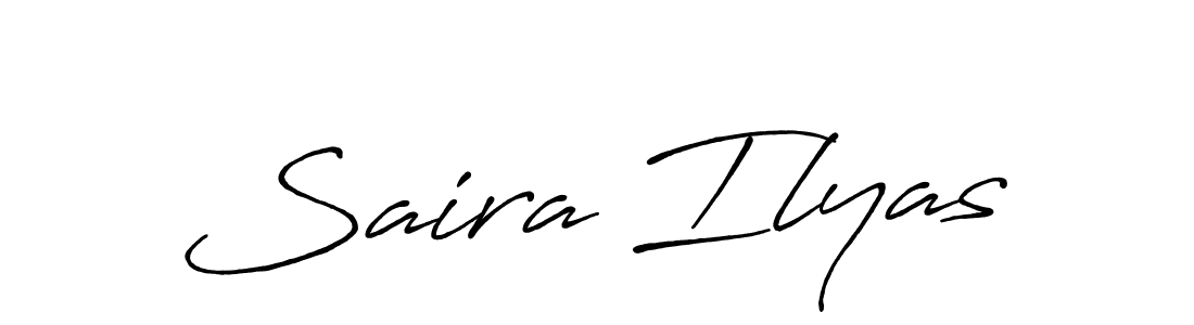 Create a beautiful signature design for name Saira Ilyas. With this signature (Antro_Vectra_Bolder) fonts, you can make a handwritten signature for free. Saira Ilyas signature style 7 images and pictures png