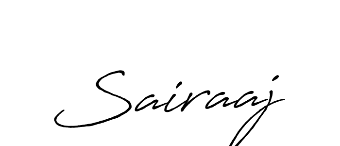 Create a beautiful signature design for name Sairaaj. With this signature (Antro_Vectra_Bolder) fonts, you can make a handwritten signature for free. Sairaaj signature style 7 images and pictures png