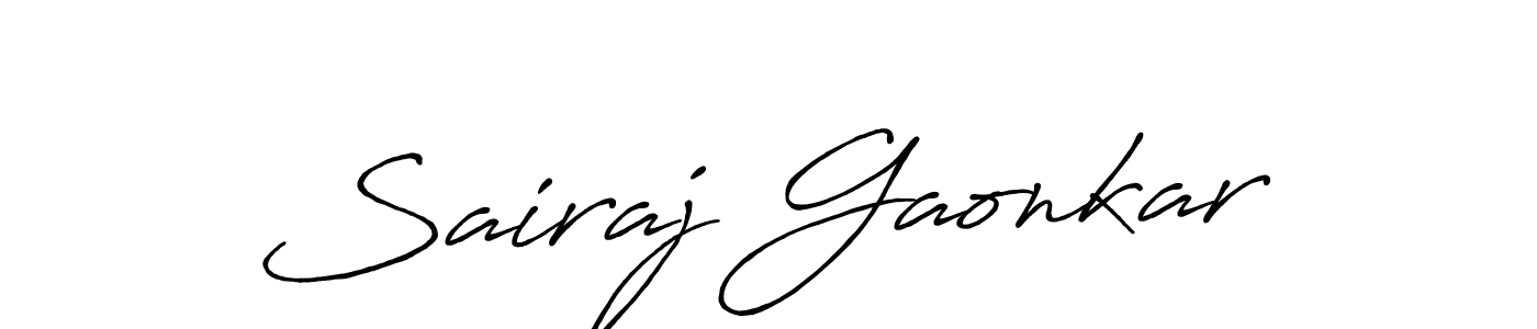 Similarly Antro_Vectra_Bolder is the best handwritten signature design. Signature creator online .You can use it as an online autograph creator for name Sairaj Gaonkar. Sairaj Gaonkar signature style 7 images and pictures png