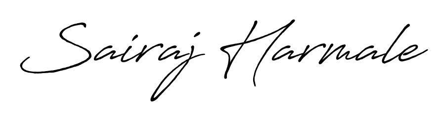 The best way (Antro_Vectra_Bolder) to make a short signature is to pick only two or three words in your name. For converting this name Sairaj Harmale. Sairaj Harmale signature style 7 images and pictures png