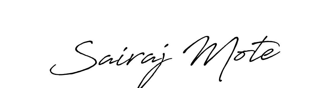 The best way (Antro_Vectra_Bolder) to make a short signature is to pick only two or three words in your name. The name Sairaj Mote include a total of six letters. For converting this name. Sairaj Mote signature style 7 images and pictures png
