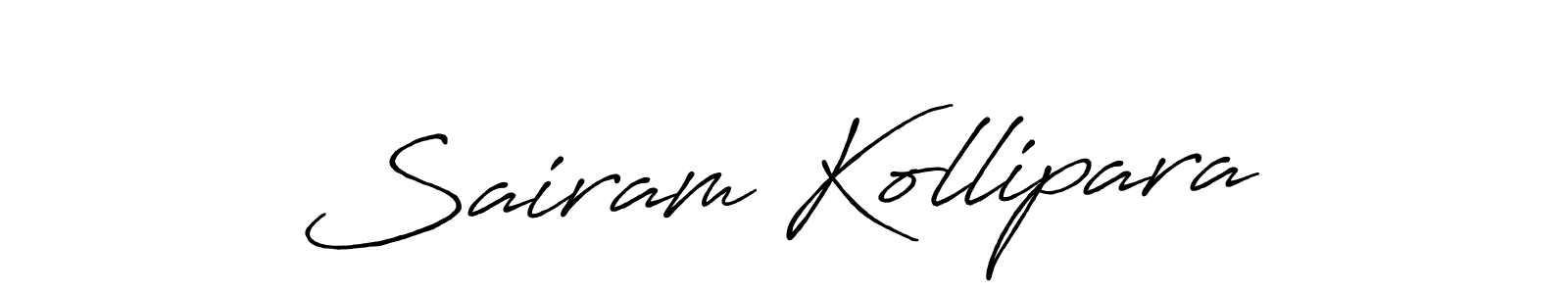 Similarly Antro_Vectra_Bolder is the best handwritten signature design. Signature creator online .You can use it as an online autograph creator for name Sairam Kollipara. Sairam Kollipara signature style 7 images and pictures png