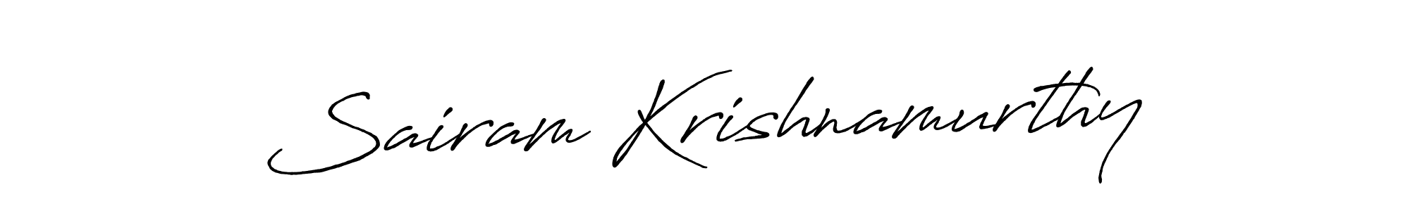 Also You can easily find your signature by using the search form. We will create Sairam Krishnamurthy name handwritten signature images for you free of cost using Antro_Vectra_Bolder sign style. Sairam Krishnamurthy signature style 7 images and pictures png