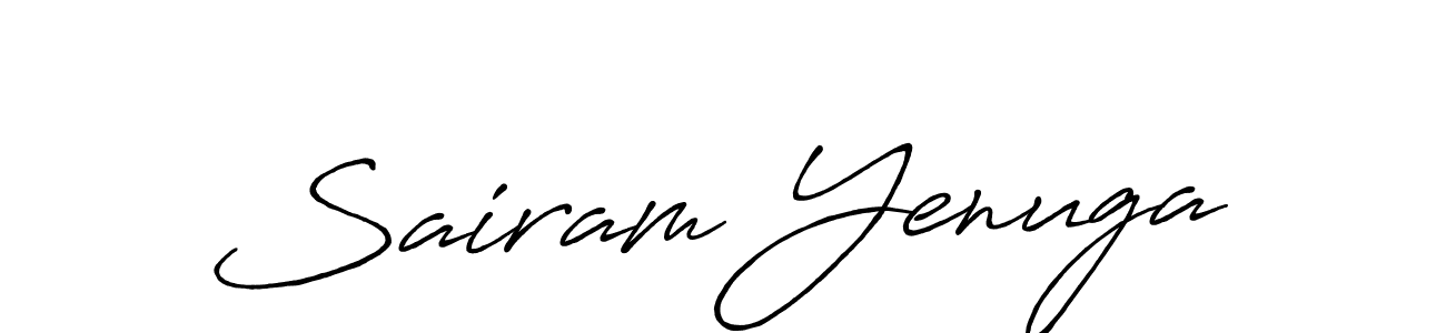 The best way (Antro_Vectra_Bolder) to make a short signature is to pick only two or three words in your name. The name Sairam Yenuga include a total of six letters. For converting this name. Sairam Yenuga signature style 7 images and pictures png