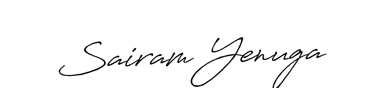 Similarly Antro_Vectra_Bolder is the best handwritten signature design. Signature creator online .You can use it as an online autograph creator for name Sairam Yenuga. Sairam Yenuga signature style 7 images and pictures png