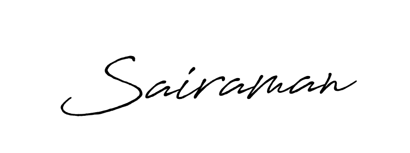 How to make Sairaman name signature. Use Antro_Vectra_Bolder style for creating short signs online. This is the latest handwritten sign. Sairaman signature style 7 images and pictures png