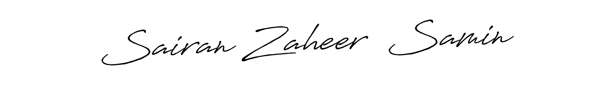 It looks lik you need a new signature style for name Sairan Zaheer  Samin. Design unique handwritten (Antro_Vectra_Bolder) signature with our free signature maker in just a few clicks. Sairan Zaheer  Samin signature style 7 images and pictures png
