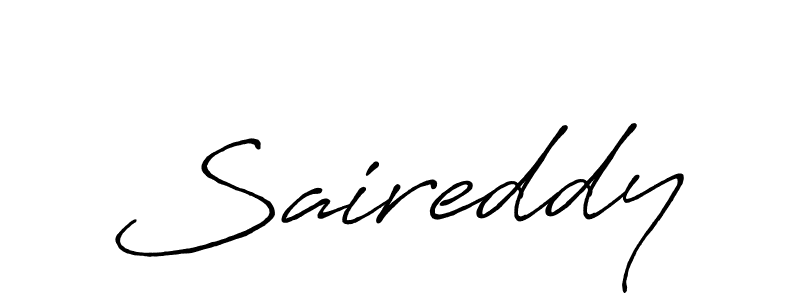 The best way (Antro_Vectra_Bolder) to make a short signature is to pick only two or three words in your name. The name Saireddy include a total of six letters. For converting this name. Saireddy signature style 7 images and pictures png