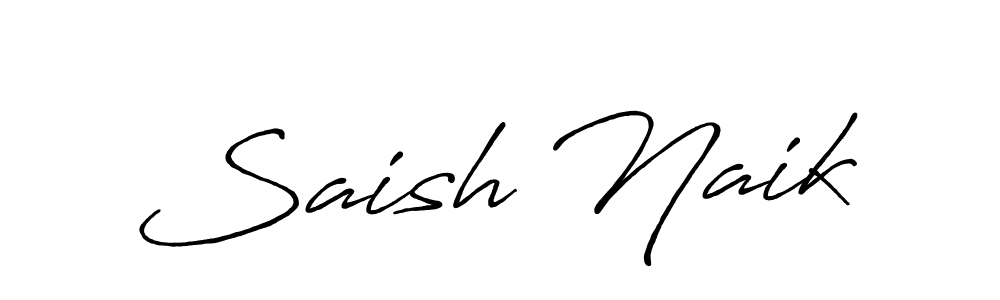 Make a beautiful signature design for name Saish Naik. With this signature (Antro_Vectra_Bolder) style, you can create a handwritten signature for free. Saish Naik signature style 7 images and pictures png