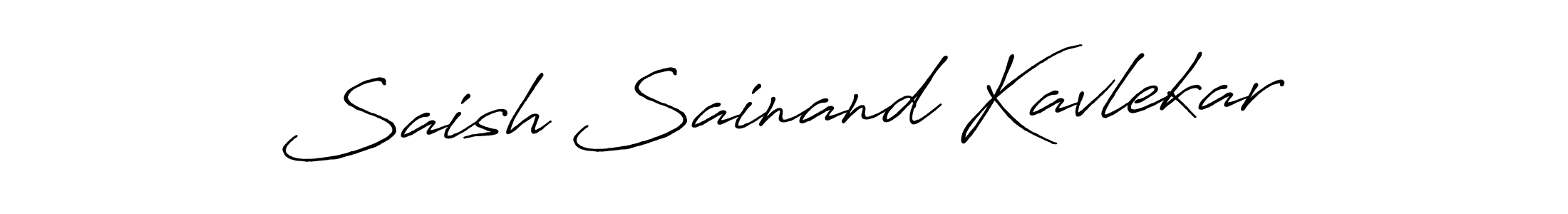 The best way (Antro_Vectra_Bolder) to make a short signature is to pick only two or three words in your name. The name Saish Sainand Kavlekar include a total of six letters. For converting this name. Saish Sainand Kavlekar signature style 7 images and pictures png