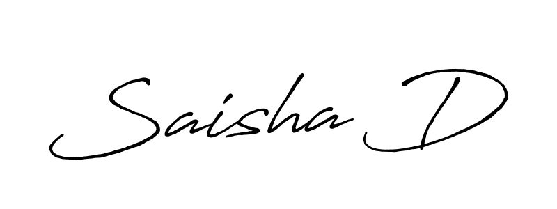Also we have Saisha D name is the best signature style. Create professional handwritten signature collection using Antro_Vectra_Bolder autograph style. Saisha D signature style 7 images and pictures png