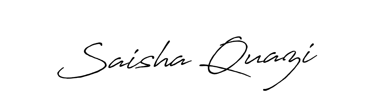 The best way (Antro_Vectra_Bolder) to make a short signature is to pick only two or three words in your name. The name Saisha Quazi include a total of six letters. For converting this name. Saisha Quazi signature style 7 images and pictures png