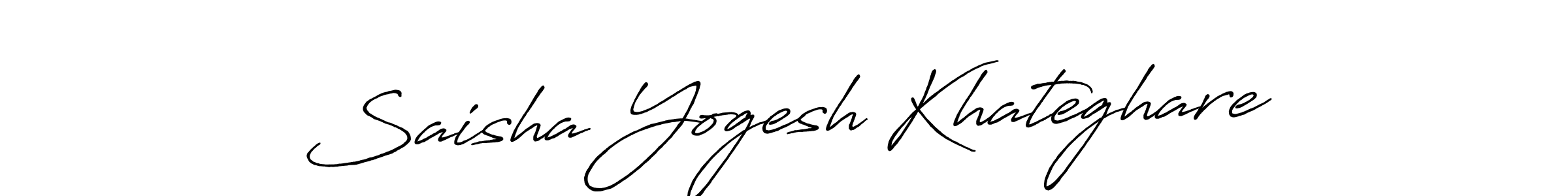 The best way (Antro_Vectra_Bolder) to make a short signature is to pick only two or three words in your name. The name Saisha Yogesh Khateghare include a total of six letters. For converting this name. Saisha Yogesh Khateghare signature style 7 images and pictures png