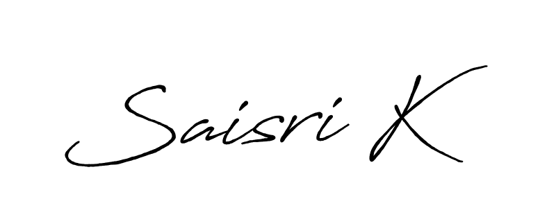 The best way (Antro_Vectra_Bolder) to make a short signature is to pick only two or three words in your name. The name Saisri K include a total of six letters. For converting this name. Saisri K signature style 7 images and pictures png