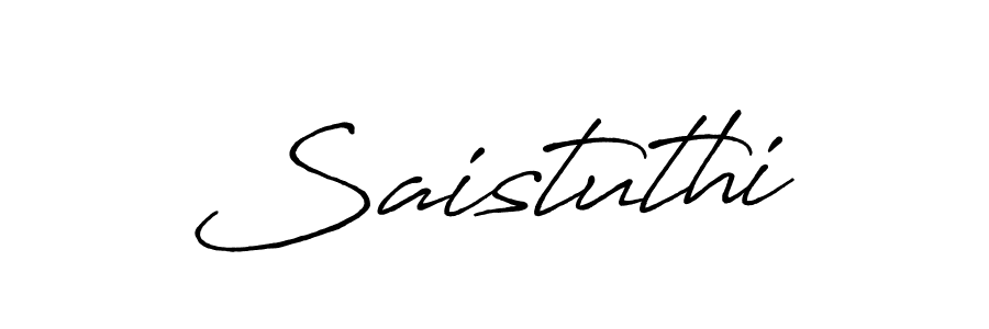 Use a signature maker to create a handwritten signature online. With this signature software, you can design (Antro_Vectra_Bolder) your own signature for name Saistuthi. Saistuthi signature style 7 images and pictures png