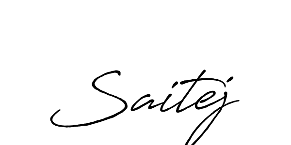 Use a signature maker to create a handwritten signature online. With this signature software, you can design (Antro_Vectra_Bolder) your own signature for name Saitej. Saitej signature style 7 images and pictures png