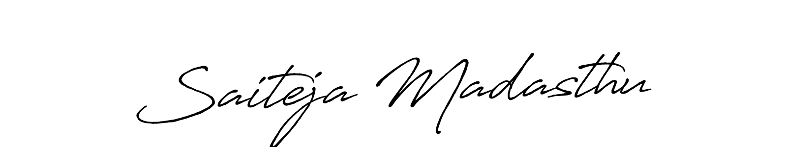 Also You can easily find your signature by using the search form. We will create Saiteja Madasthu name handwritten signature images for you free of cost using Antro_Vectra_Bolder sign style. Saiteja Madasthu signature style 7 images and pictures png