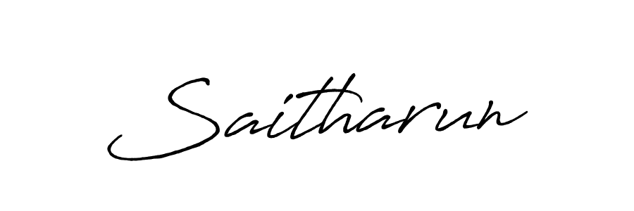 Use a signature maker to create a handwritten signature online. With this signature software, you can design (Antro_Vectra_Bolder) your own signature for name Saitharun. Saitharun signature style 7 images and pictures png