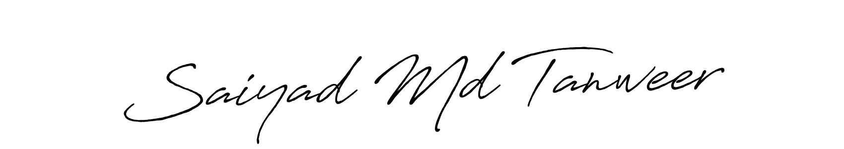 Create a beautiful signature design for name Saiyad Md Tanweer. With this signature (Antro_Vectra_Bolder) fonts, you can make a handwritten signature for free. Saiyad Md Tanweer signature style 7 images and pictures png