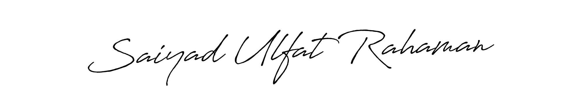 Also You can easily find your signature by using the search form. We will create Saiyad Ulfat Rahaman name handwritten signature images for you free of cost using Antro_Vectra_Bolder sign style. Saiyad Ulfat Rahaman signature style 7 images and pictures png