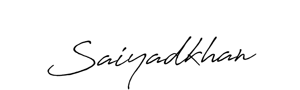 Make a beautiful signature design for name Saiyadkhan. With this signature (Antro_Vectra_Bolder) style, you can create a handwritten signature for free. Saiyadkhan signature style 7 images and pictures png