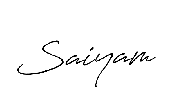 Use a signature maker to create a handwritten signature online. With this signature software, you can design (Antro_Vectra_Bolder) your own signature for name Saiyam. Saiyam signature style 7 images and pictures png