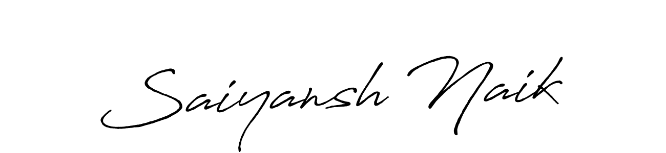 Design your own signature with our free online signature maker. With this signature software, you can create a handwritten (Antro_Vectra_Bolder) signature for name Saiyansh Naik. Saiyansh Naik signature style 7 images and pictures png