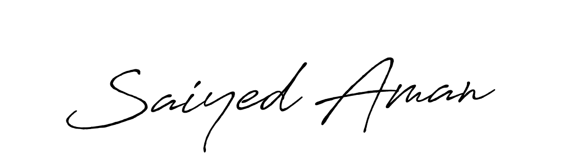 Create a beautiful signature design for name Saiyed Aman. With this signature (Antro_Vectra_Bolder) fonts, you can make a handwritten signature for free. Saiyed Aman signature style 7 images and pictures png