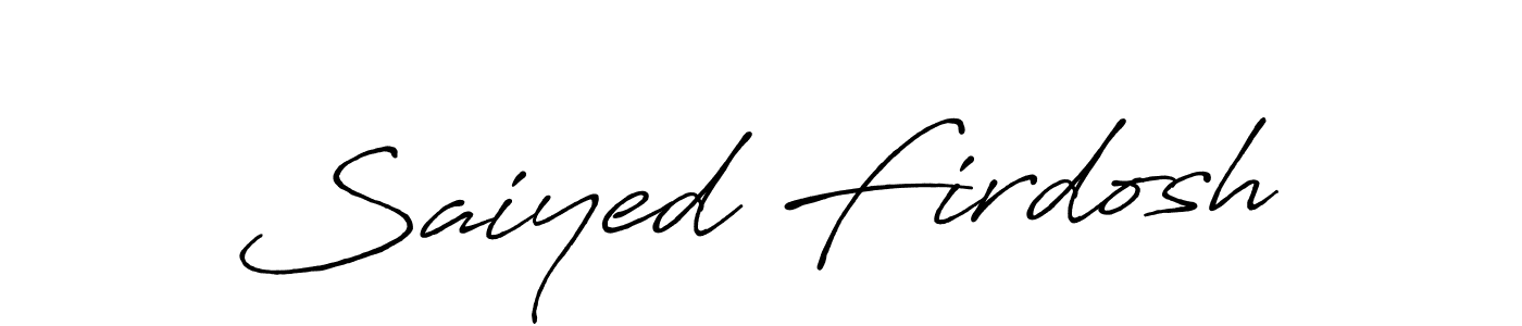 How to make Saiyed Firdosh signature? Antro_Vectra_Bolder is a professional autograph style. Create handwritten signature for Saiyed Firdosh name. Saiyed Firdosh signature style 7 images and pictures png