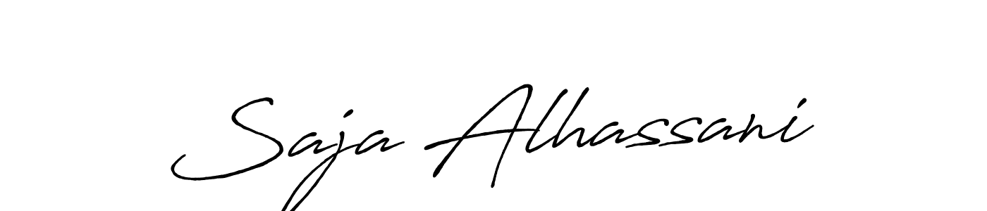 Design your own signature with our free online signature maker. With this signature software, you can create a handwritten (Antro_Vectra_Bolder) signature for name Saja Alhassani. Saja Alhassani signature style 7 images and pictures png