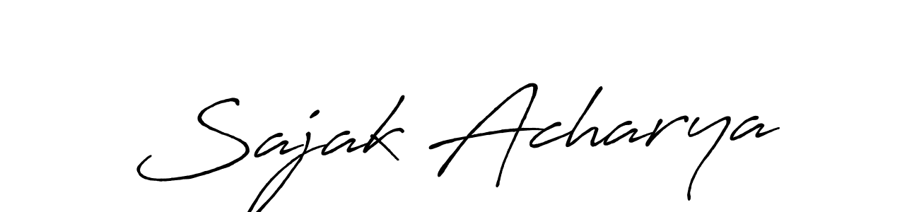 Make a beautiful signature design for name Sajak Acharya. With this signature (Antro_Vectra_Bolder) style, you can create a handwritten signature for free. Sajak Acharya signature style 7 images and pictures png