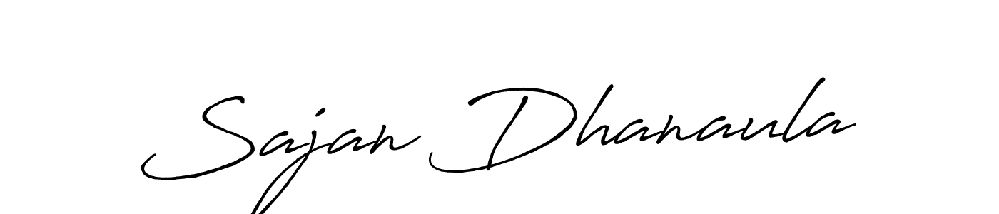 Create a beautiful signature design for name Sajan Dhanaula. With this signature (Antro_Vectra_Bolder) fonts, you can make a handwritten signature for free. Sajan Dhanaula signature style 7 images and pictures png