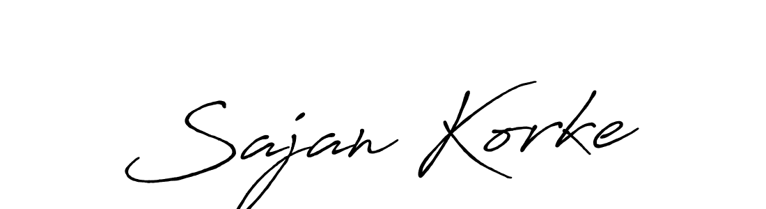 Sajan Korke stylish signature style. Best Handwritten Sign (Antro_Vectra_Bolder) for my name. Handwritten Signature Collection Ideas for my name Sajan Korke. Sajan Korke signature style 7 images and pictures png