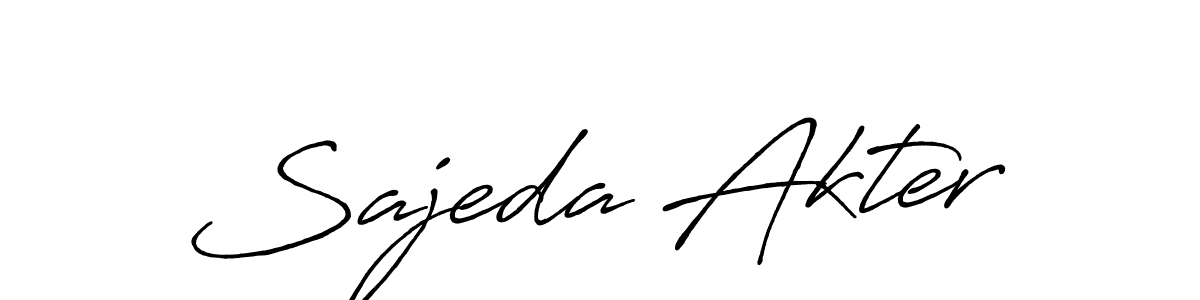 Make a beautiful signature design for name Sajeda Akter. With this signature (Antro_Vectra_Bolder) style, you can create a handwritten signature for free. Sajeda Akter signature style 7 images and pictures png