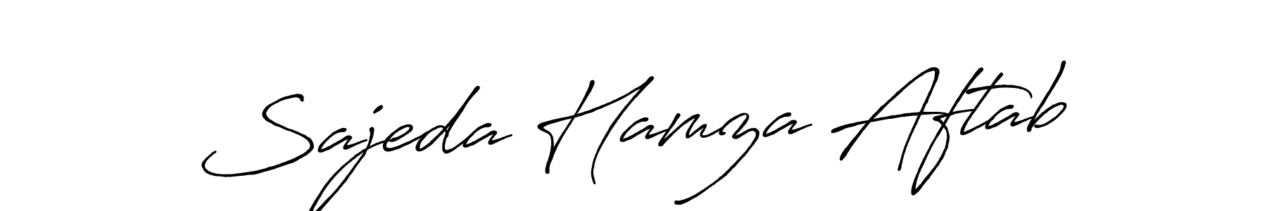 Create a beautiful signature design for name Sajeda Hamza Aftab. With this signature (Antro_Vectra_Bolder) fonts, you can make a handwritten signature for free. Sajeda Hamza Aftab signature style 7 images and pictures png