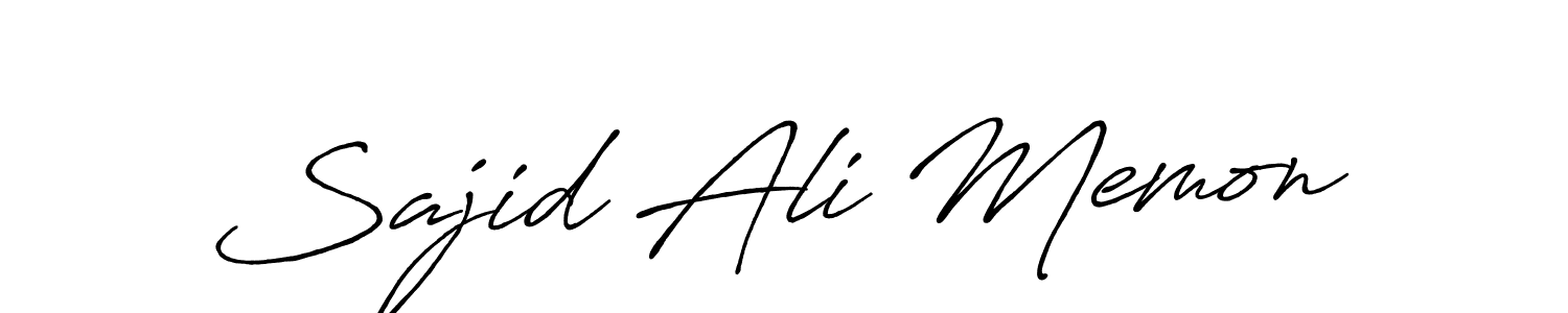 Create a beautiful signature design for name Sajid Ali Memon. With this signature (Antro_Vectra_Bolder) fonts, you can make a handwritten signature for free. Sajid Ali Memon signature style 7 images and pictures png