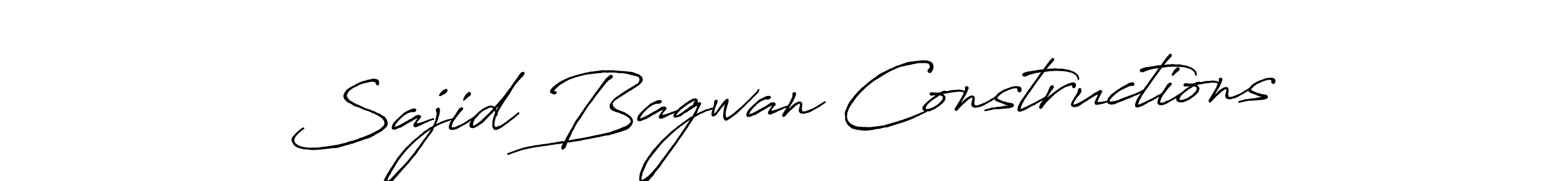 Make a beautiful signature design for name Sajid Bagwan Constructions. With this signature (Antro_Vectra_Bolder) style, you can create a handwritten signature for free. Sajid Bagwan Constructions signature style 7 images and pictures png