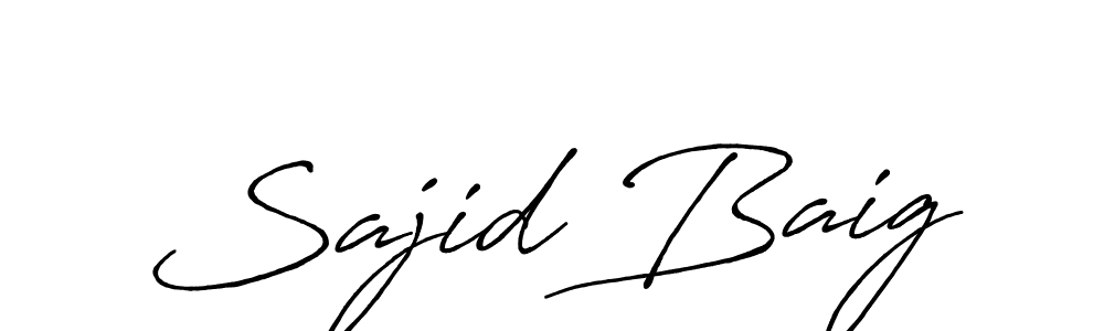 Create a beautiful signature design for name Sajid Baig. With this signature (Antro_Vectra_Bolder) fonts, you can make a handwritten signature for free. Sajid Baig signature style 7 images and pictures png
