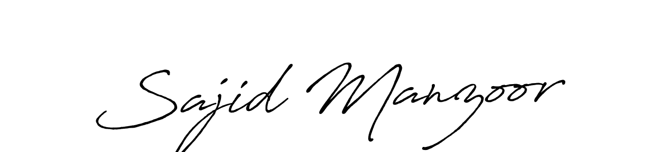 Make a beautiful signature design for name Sajid Manzoor. With this signature (Antro_Vectra_Bolder) style, you can create a handwritten signature for free. Sajid Manzoor signature style 7 images and pictures png