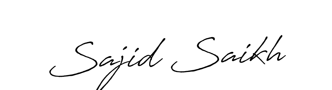 How to make Sajid Saikh name signature. Use Antro_Vectra_Bolder style for creating short signs online. This is the latest handwritten sign. Sajid Saikh signature style 7 images and pictures png