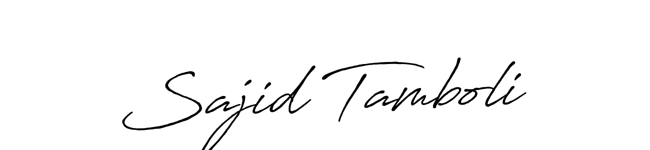 Create a beautiful signature design for name Sajid Tamboli. With this signature (Antro_Vectra_Bolder) fonts, you can make a handwritten signature for free. Sajid Tamboli signature style 7 images and pictures png