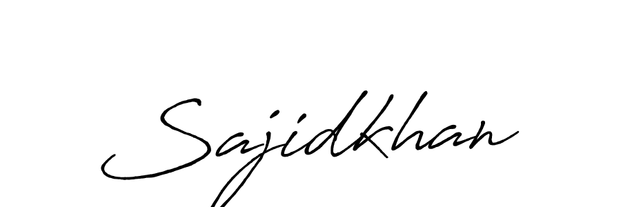 Use a signature maker to create a handwritten signature online. With this signature software, you can design (Antro_Vectra_Bolder) your own signature for name Sajidkhan. Sajidkhan signature style 7 images and pictures png