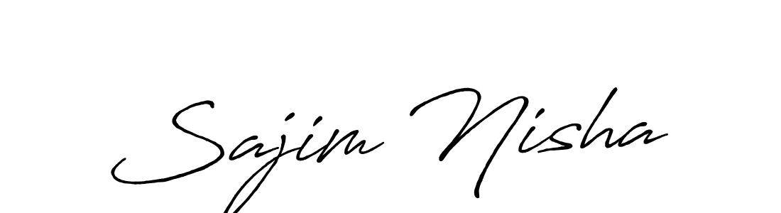 Also we have Sajim Nisha name is the best signature style. Create professional handwritten signature collection using Antro_Vectra_Bolder autograph style. Sajim Nisha signature style 7 images and pictures png