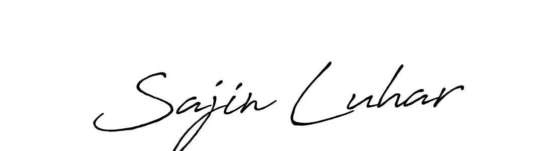 Use a signature maker to create a handwritten signature online. With this signature software, you can design (Antro_Vectra_Bolder) your own signature for name Sajin Luhar. Sajin Luhar signature style 7 images and pictures png