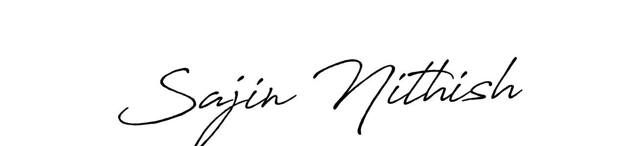 Design your own signature with our free online signature maker. With this signature software, you can create a handwritten (Antro_Vectra_Bolder) signature for name Sajin Nithish. Sajin Nithish signature style 7 images and pictures png