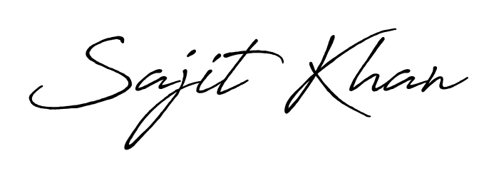 Make your name Sajit Khan memorable on every contract using Antro_Vectra_Bolder autograph style. Instant transparent background export available. Sajit Khan signature style 7 images and pictures png