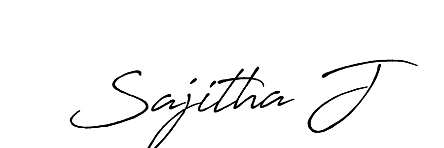How to make Sajitha J name signature. Use Antro_Vectra_Bolder style for creating short signs online. This is the latest handwritten sign. Sajitha J signature style 7 images and pictures png